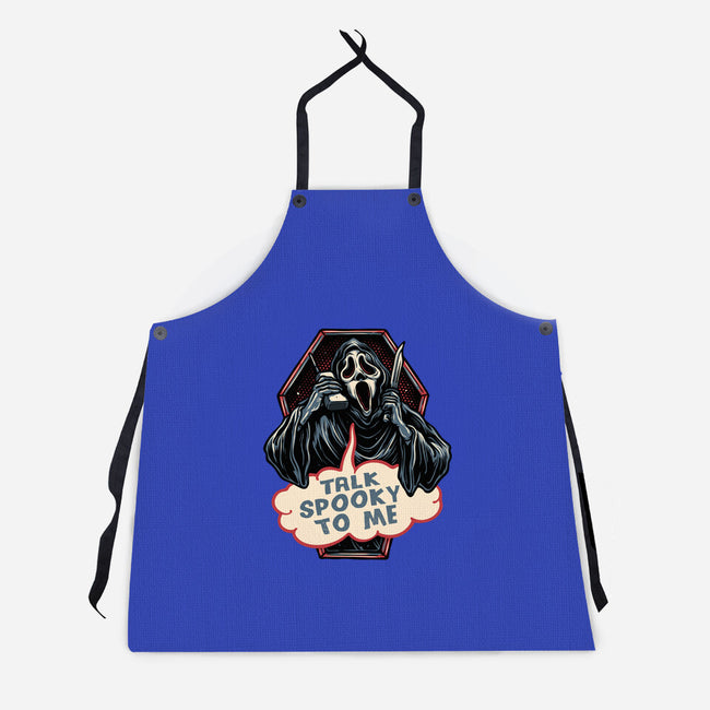 Talk Spooky To Me-Unisex-Kitchen-Apron-glitchygorilla