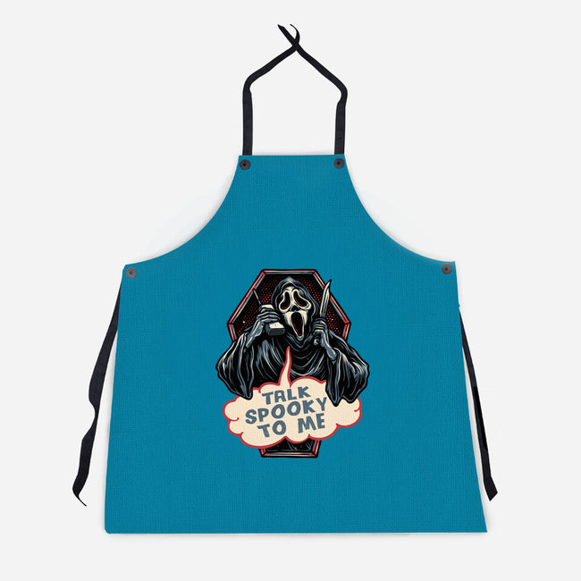 Talk Spooky To Me-Unisex-Kitchen-Apron-glitchygorilla