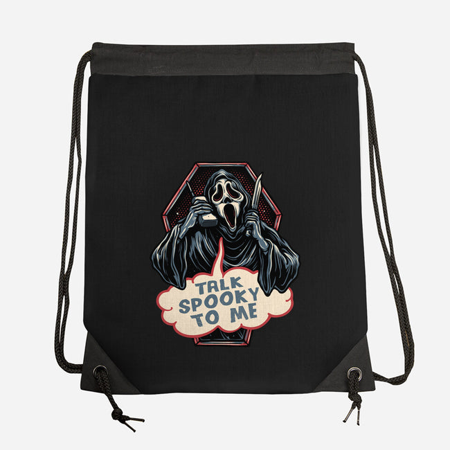 Talk Spooky To Me-None-Drawstring-Bag-glitchygorilla