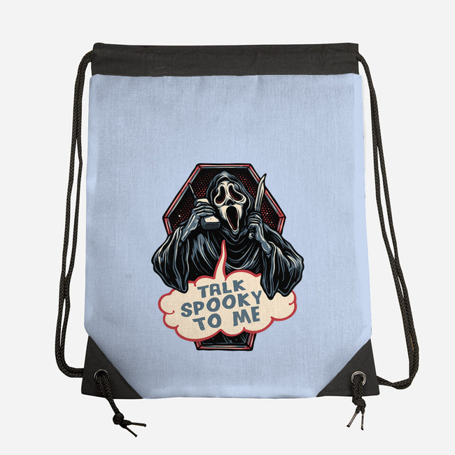 Talk Spooky To Me-None-Drawstring-Bag-glitchygorilla