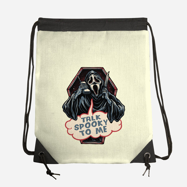 Talk Spooky To Me-None-Drawstring-Bag-glitchygorilla