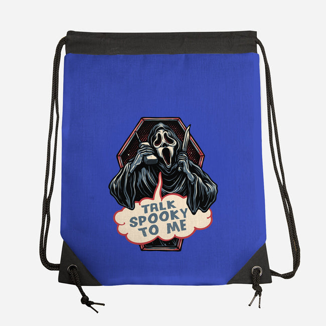 Talk Spooky To Me-None-Drawstring-Bag-glitchygorilla