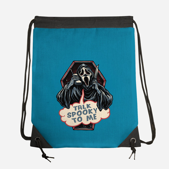 Talk Spooky To Me-None-Drawstring-Bag-glitchygorilla