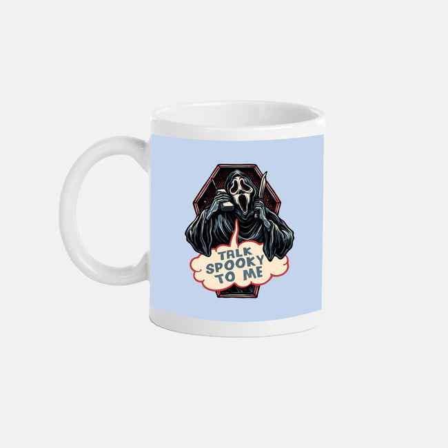 Talk Spooky To Me-None-Mug-Drinkware-glitchygorilla