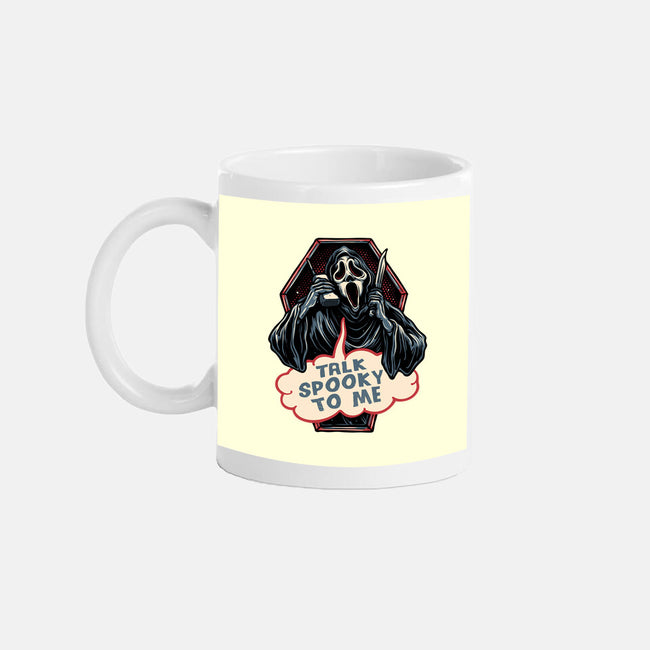 Talk Spooky To Me-None-Mug-Drinkware-glitchygorilla