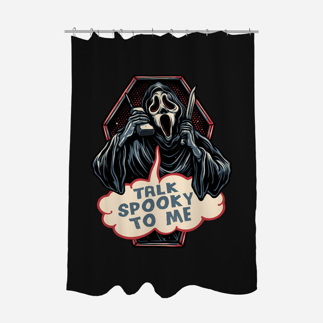 Talk Spooky To Me-None-Polyester-Shower Curtain-glitchygorilla