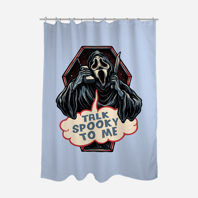 Talk Spooky To Me-None-Polyester-Shower Curtain-glitchygorilla
