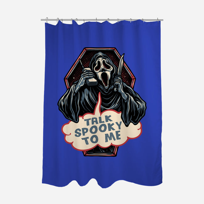 Talk Spooky To Me-None-Polyester-Shower Curtain-glitchygorilla