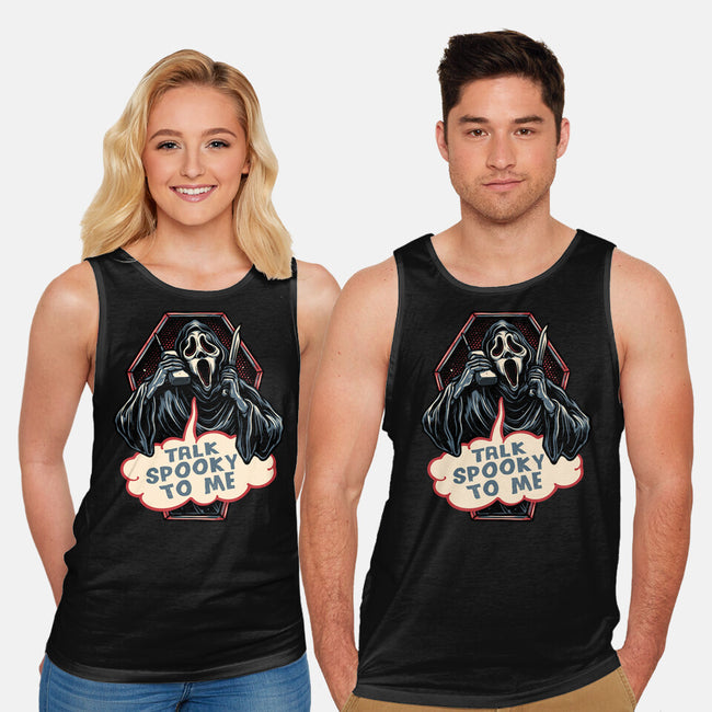 Talk Spooky To Me-Unisex-Basic-Tank-glitchygorilla