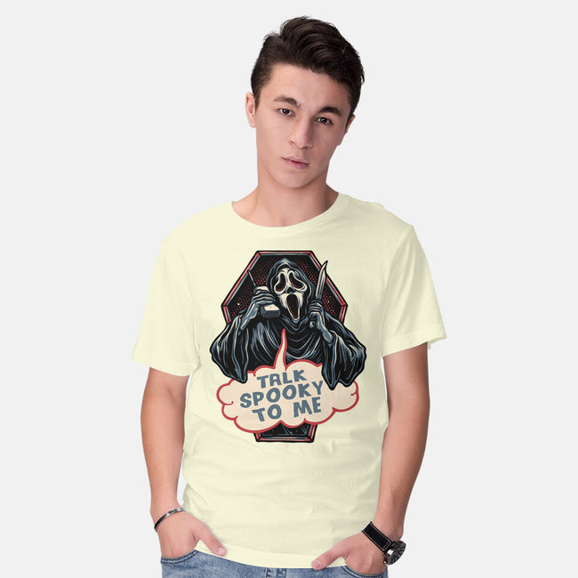 Talk Spooky To Me-Mens-Basic-Tee-glitchygorilla