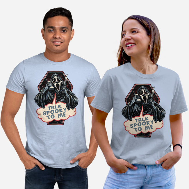 Talk Spooky To Me-Unisex-Basic-Tee-glitchygorilla