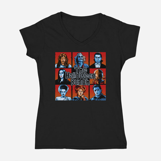 Halloween Bunch-Womens-V-Neck-Tee-daobiwan