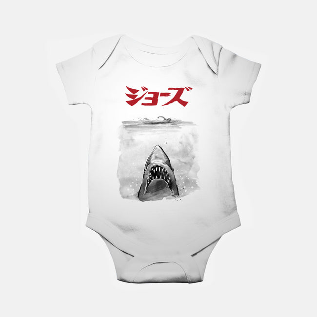 Jaws Sumi-e-Baby-Basic-Onesie-DrMonekers