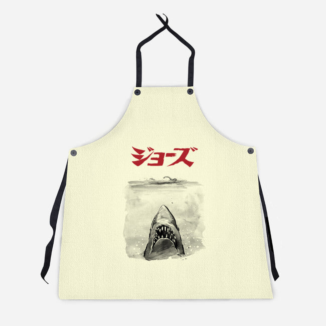 Jaws Sumi-e-Unisex-Kitchen-Apron-DrMonekers