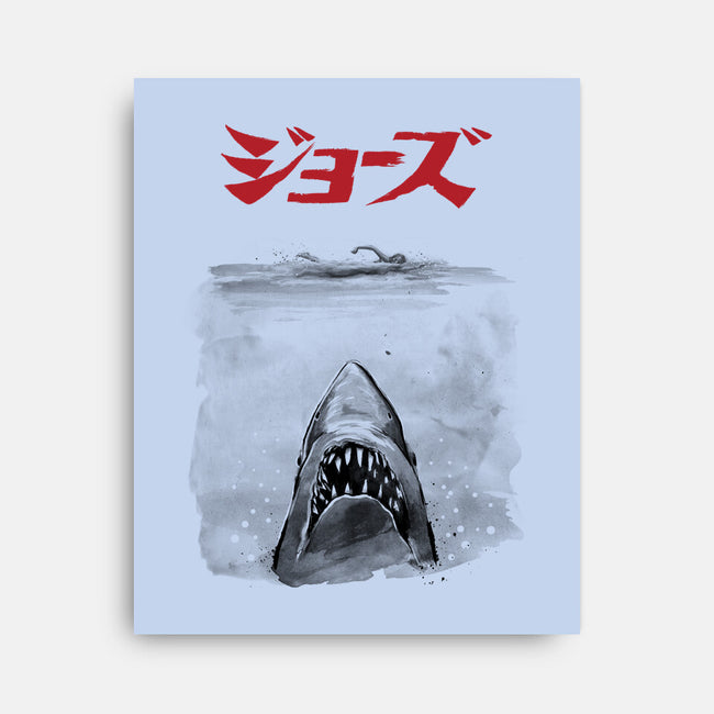 Jaws Sumi-e-None-Stretched-Canvas-DrMonekers