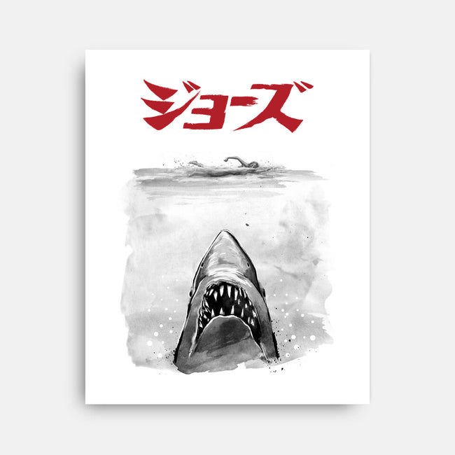 Jaws Sumi-e-None-Stretched-Canvas-DrMonekers