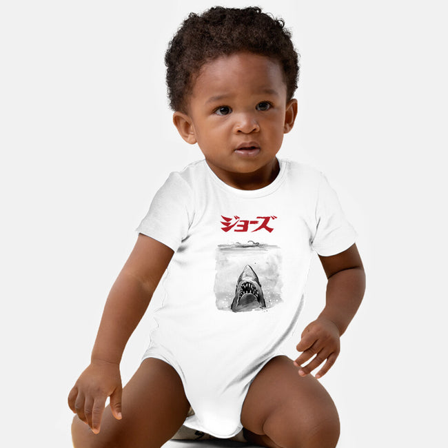 Jaws Sumi-e-Baby-Basic-Onesie-DrMonekers