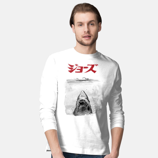 Jaws Sumi-e-Mens-Long Sleeved-Tee-DrMonekers