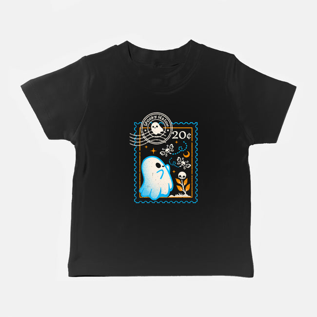 Spooky Season Postage Stamp-Baby-Basic-Tee-NemiMakeit