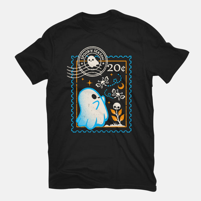 Spooky Season Postage Stamp-Womens-Fitted-Tee-NemiMakeit