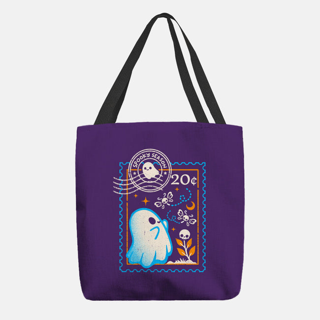 Spooky Season Postage Stamp-None-Basic Tote-Bag-NemiMakeit