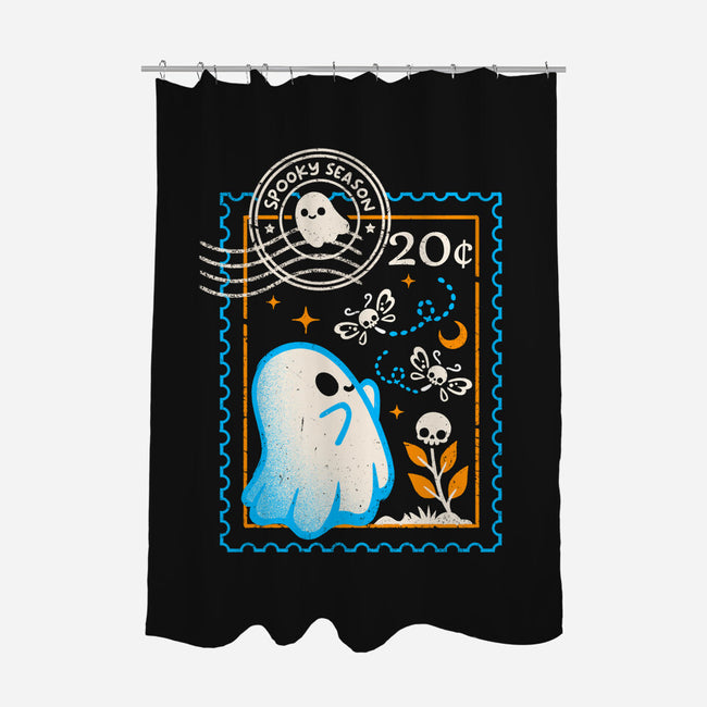 Spooky Season Postage Stamp-None-Polyester-Shower Curtain-NemiMakeit