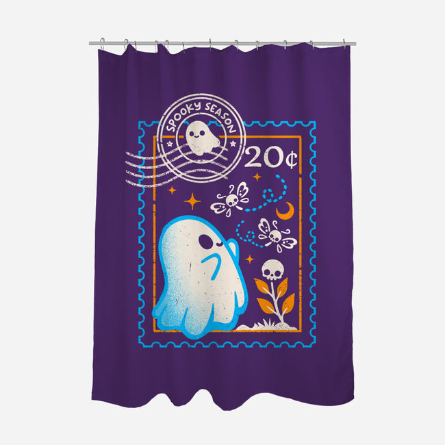 Spooky Season Postage Stamp-None-Polyester-Shower Curtain-NemiMakeit