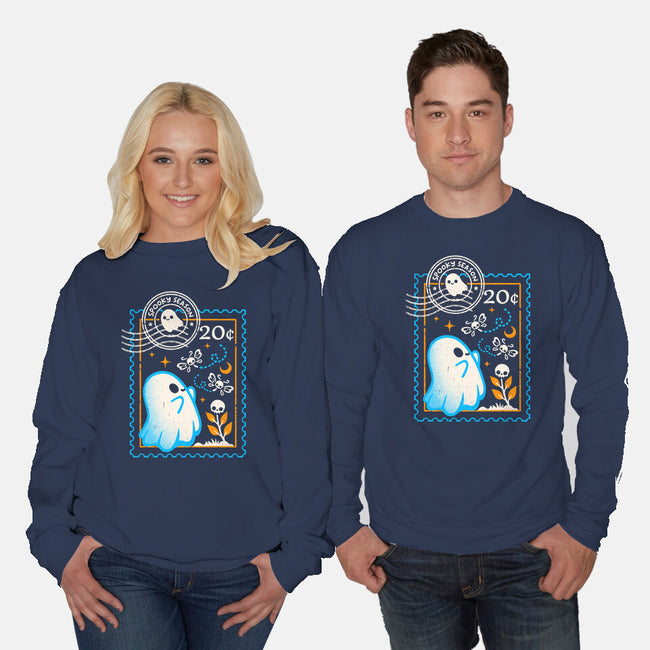 Spooky Season Postage Stamp-Unisex-Crew Neck-Sweatshirt-NemiMakeit