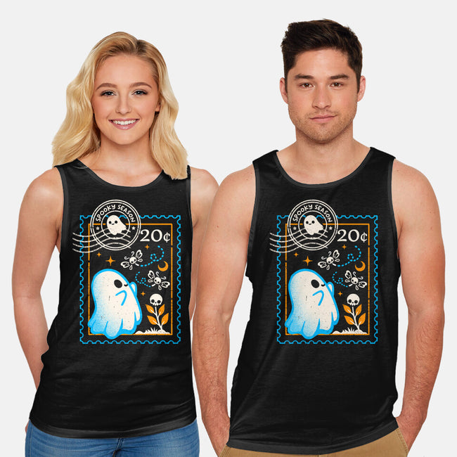 Spooky Season Postage Stamp-Unisex-Basic-Tank-NemiMakeit