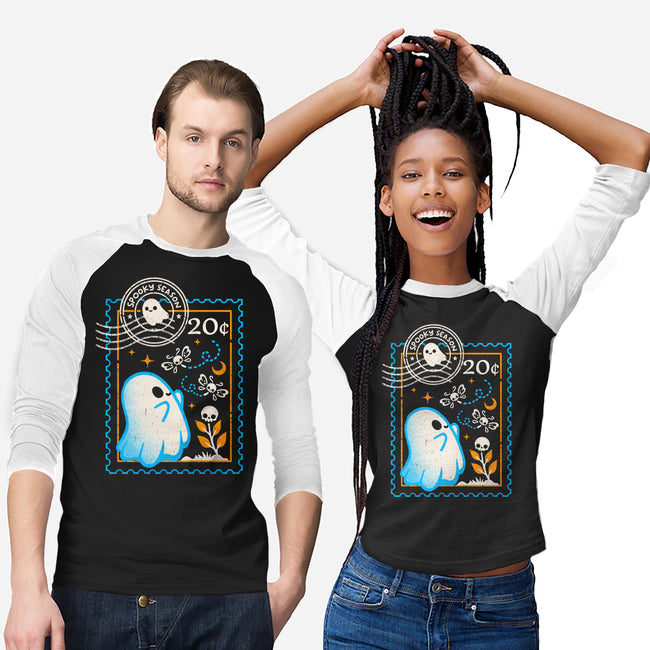 Spooky Season Postage Stamp-Unisex-Baseball-Tee-NemiMakeit
