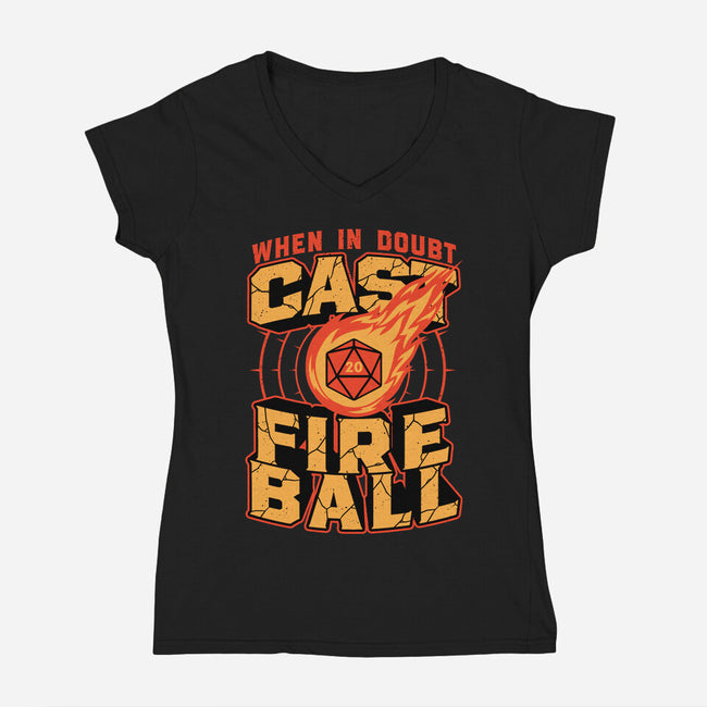 RPG Cast Fireball Quote-Womens-V-Neck-Tee-Studio Mootant