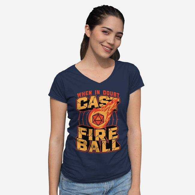 RPG Cast Fireball Quote-Womens-V-Neck-Tee-Studio Mootant