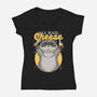 Raccoon Grilled Cheese-Womens-V-Neck-Tee-Studio Mootant