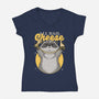 Raccoon Grilled Cheese-Womens-V-Neck-Tee-Studio Mootant