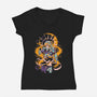 Moon Warrior-Womens-V-Neck-Tee-ilustrata