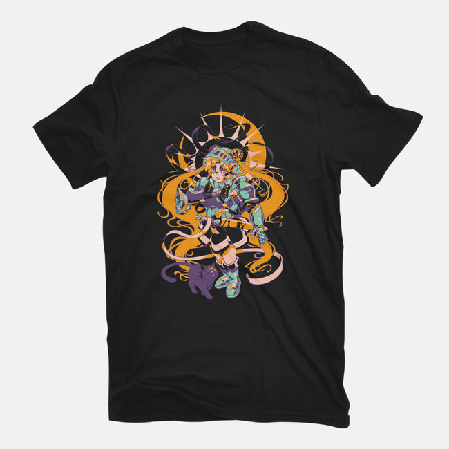 Moon Warrior-Womens-Fitted-Tee-ilustrata