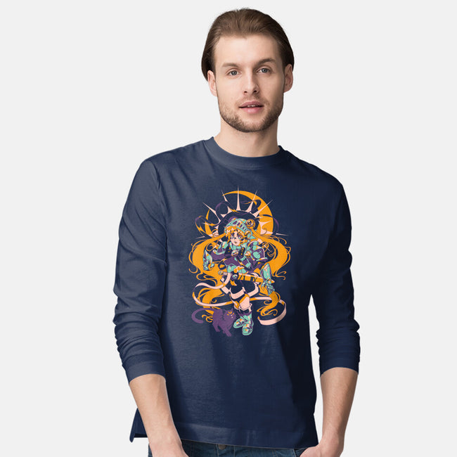 Moon Warrior-Mens-Long Sleeved-Tee-ilustrata