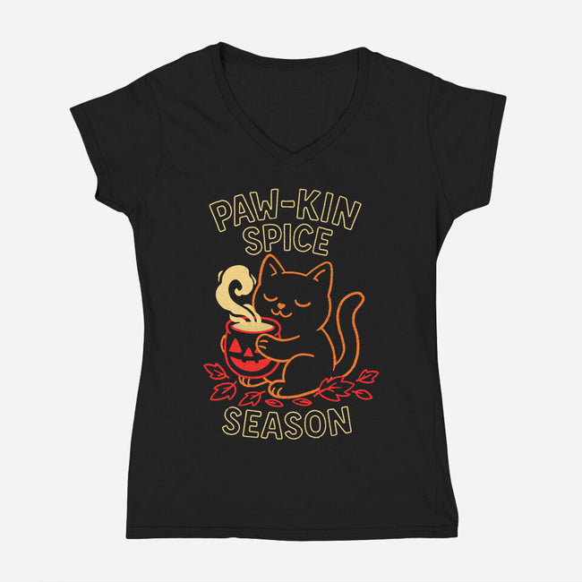 Paw-kin Spice Season-Womens-V-Neck-Tee-fanfreak1