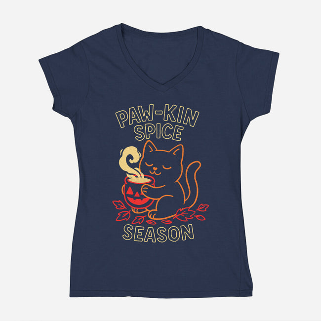 Paw-kin Spice Season-Womens-V-Neck-Tee-fanfreak1