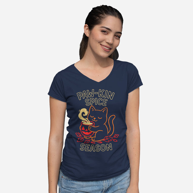 Paw-kin Spice Season-Womens-V-Neck-Tee-fanfreak1