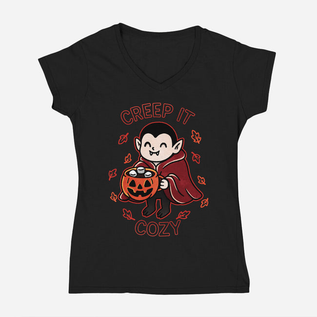 Creep It Cozy-Womens-V-Neck-Tee-fanfreak1