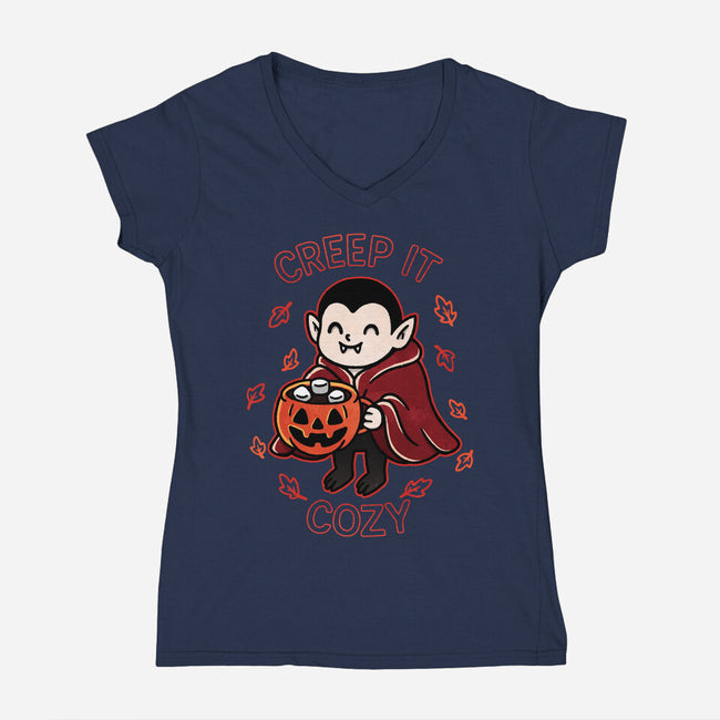 Creep It Cozy-Womens-V-Neck-Tee-fanfreak1