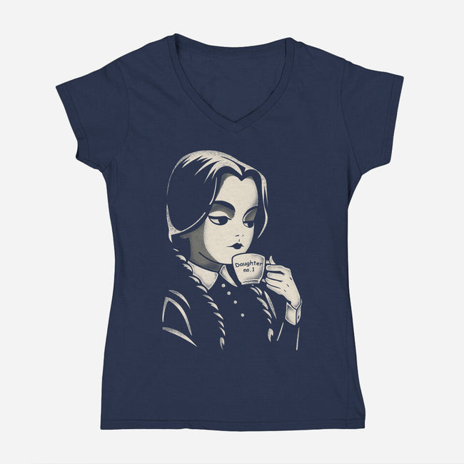 Daughter Number One-Womens-V-Neck-Tee-turborat14