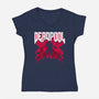 Deadpool Doomsday-Womens-V-Neck-Tee-rocketman_art