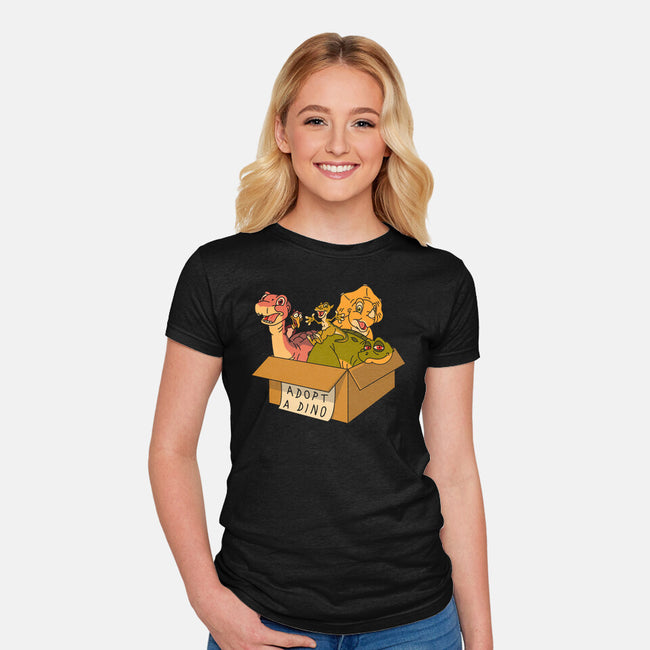 Adopt A Dinosaur-Womens-Fitted-Tee-patrickgp