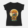 Haunted Getaway-Womens-V-Neck-Tee-krisren28