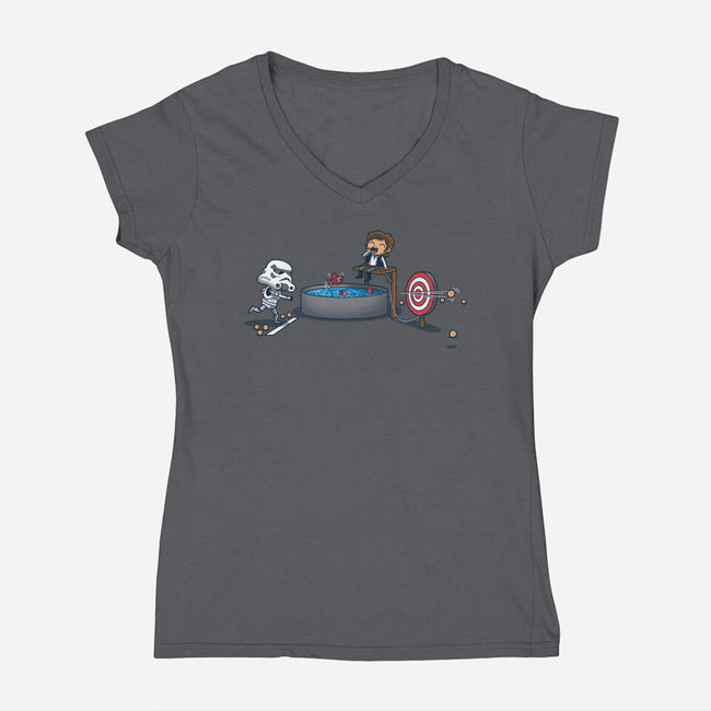 Hurry And Hit The Target-Womens-V-Neck-Tee-Boggs Nicolas
