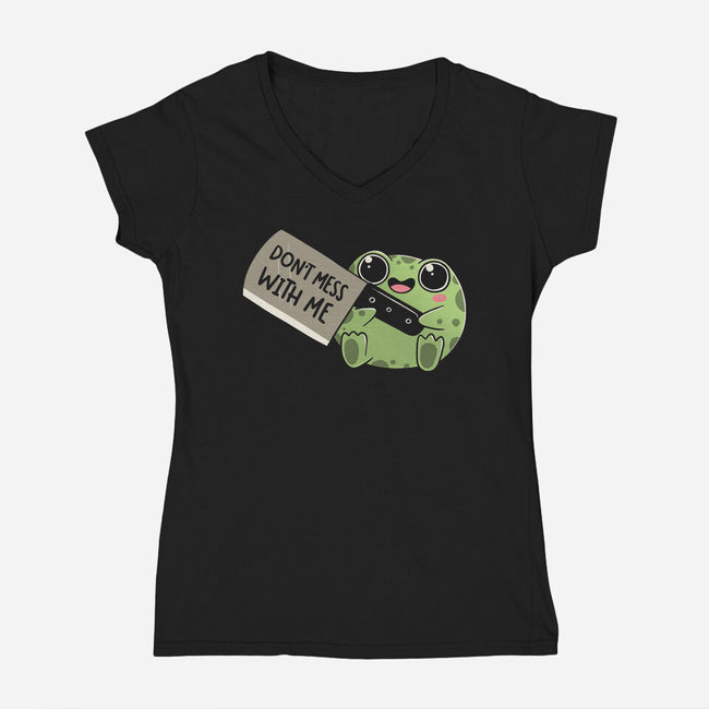 Be Warned-Womens-V-Neck-Tee-koalastudio