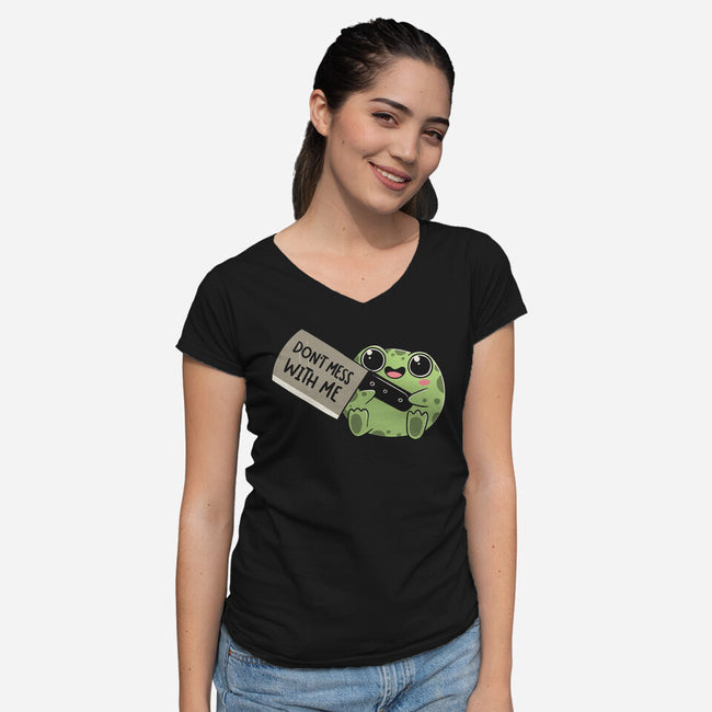 Be Warned-Womens-V-Neck-Tee-koalastudio