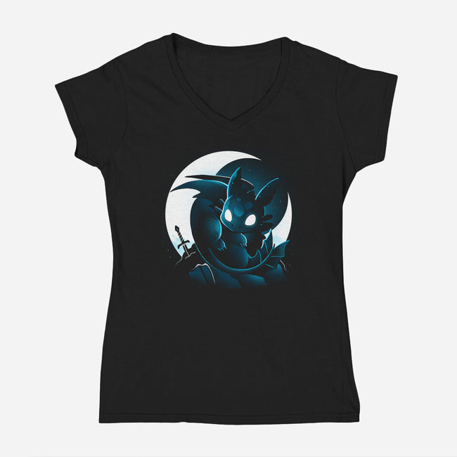 Starlight Dragon-Womens-V-Neck-Tee-Vallina84